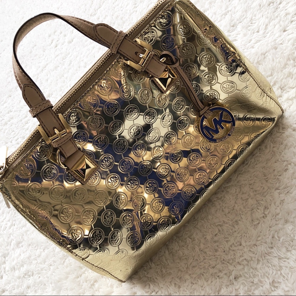✨Michael Kors Grayson Gold Satchel - Picture 2 of 8